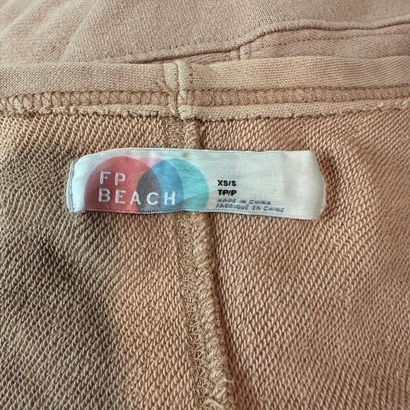 Free People Red Eye Cardigan Oversized Open Front Longline Duster Sweater, Tan - Picture 10 of 15